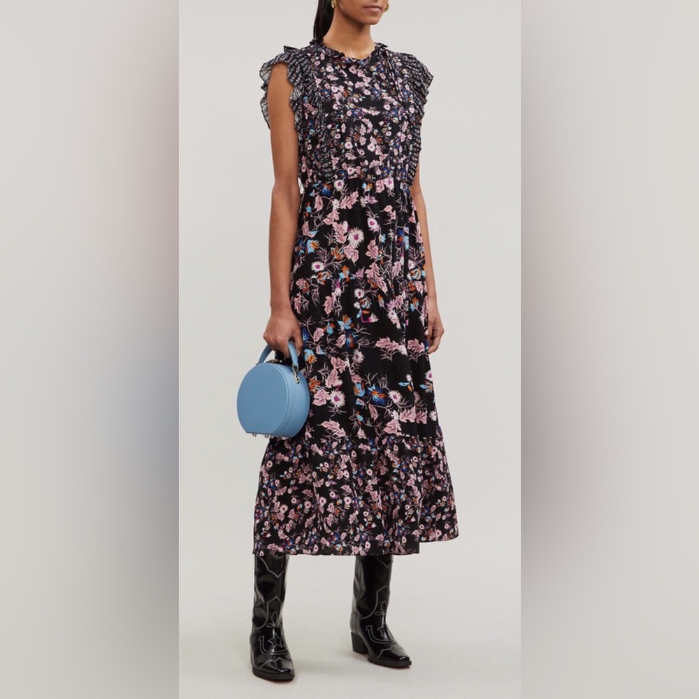Sandro Bouna Sleeveless Floral-Print Midi Dress - Picture 10 of 10